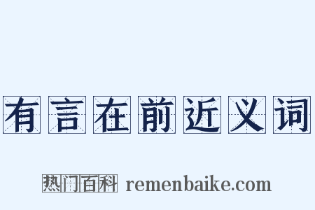 有言在前近义词是什么意思的图片